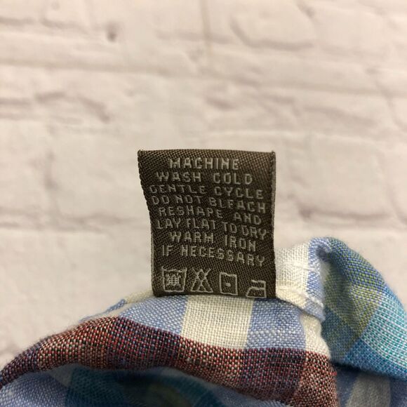 Raffi Linea Uomo Men Long Sleeve Linen Button Up Shirt Size Large Plaid M159 -22 - Picture 9 of 14